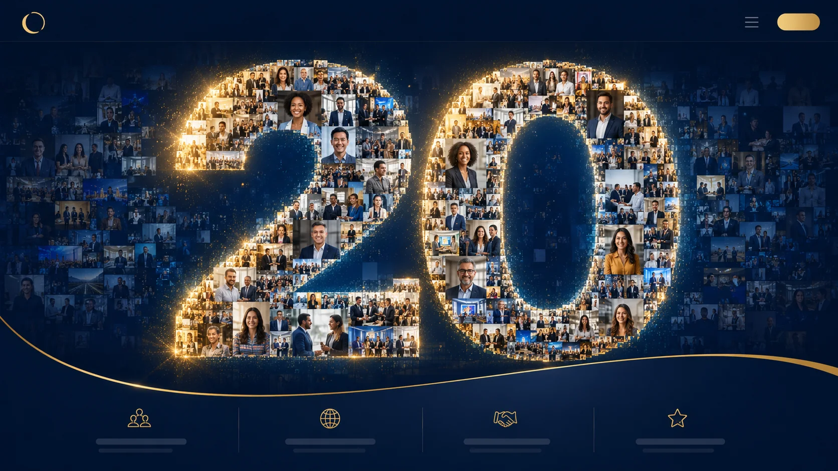 Die Zahl 20 als Mosaik aus Community- und Eventfotos